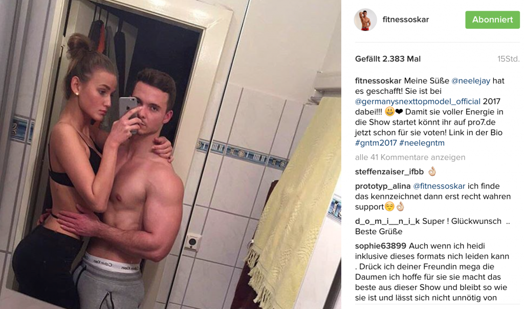 Fitness Oskar und Neele auf Instagram
