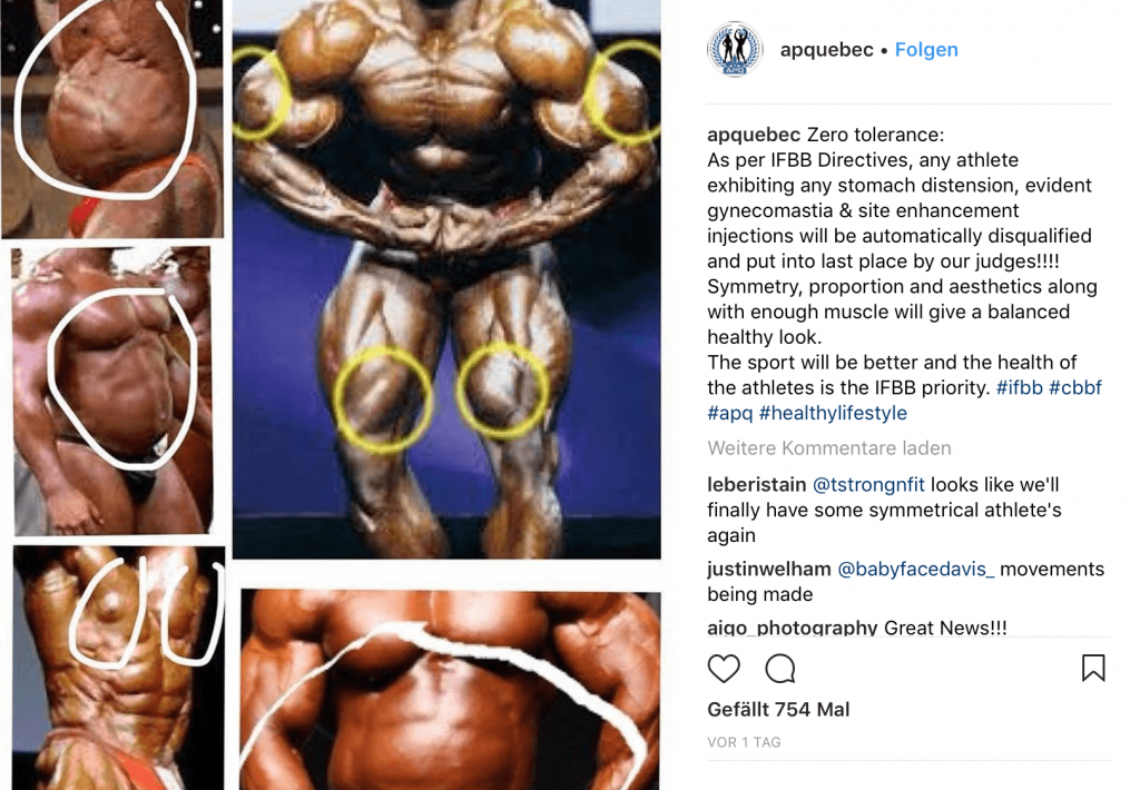 IFBB verbietet Gyno, Synthol und Bubble Gut