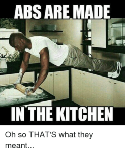 Bauchmuskeln werden in der Küche geformt Bauchmuskeln werden in der Küche geformt