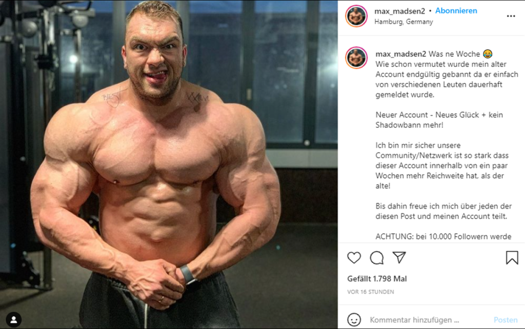 Instagram sperrt Max Madsen!